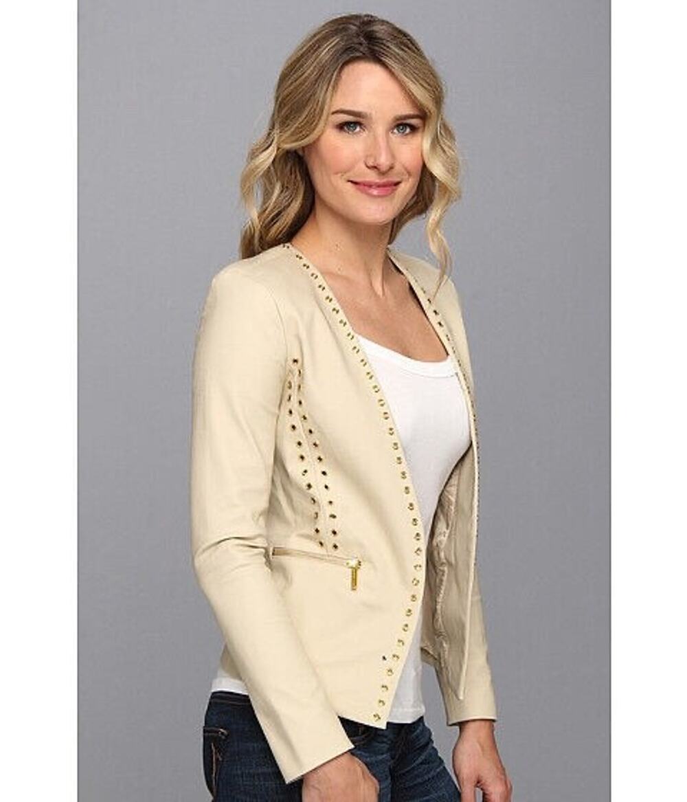 MICHAEL Michael Kors Gold Grommet Cutaway Jacket Blazer Size 14 NWOT